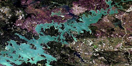 Turnbull Lake Satellite Map 064C08 at 1:50,000 scale - National Topographic System of Canada (NTS) - Orthophoto