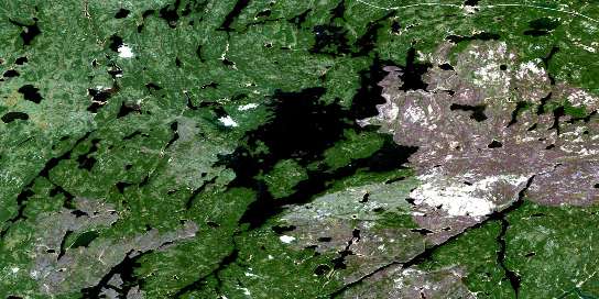 Eden Lake Satellite Map 064C09 at 1:50,000 scale - National Topographic System of Canada (NTS) - Orthophoto