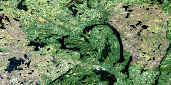 Sickle Lake Satellite Map 064C10 at 1:50,000 scale - National Topographic System of Canada (NTS) - Orthophoto