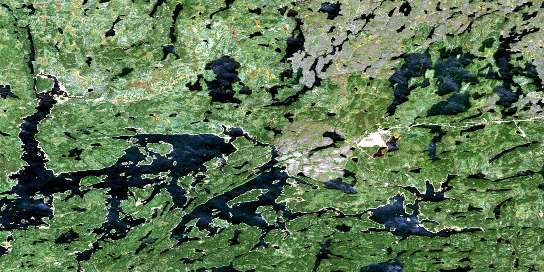 Laurie Lake Satellite Map 064C12 at 1:50,000 scale - National Topographic System of Canada (NTS) - Orthophoto