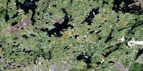 Lynn Lake Satellite Map 064C14 at 1:50,000 scale - National Topographic System of Canada (NTS) - Orthophoto