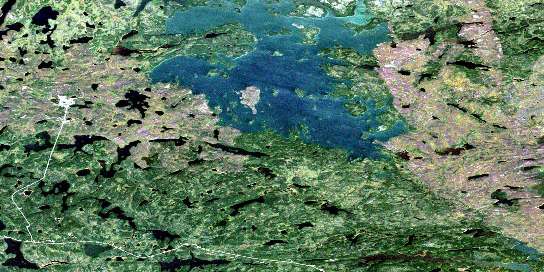 Barrington Lake Satellite Map 064C16 at 1:50,000 scale - National Topographic System of Canada (NTS) - Orthophoto