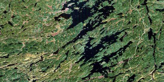 Wathaman Lake Satellite Map 064D13 at 1:50,000 scale - National Topographic System of Canada (NTS) - Orthophoto