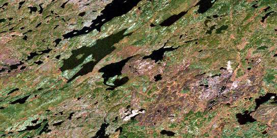 Cairns Lake Satellite Map 064E11 at 1:50,000 scale - National Topographic System of Canada (NTS) - Orthophoto