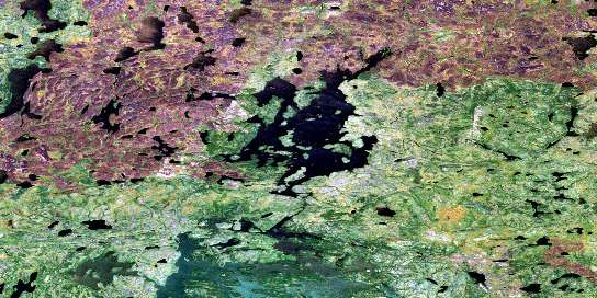 Melvin Lake Satellite Map 064F01 at 1:50,000 scale - National Topographic System of Canada (NTS) - Orthophoto
