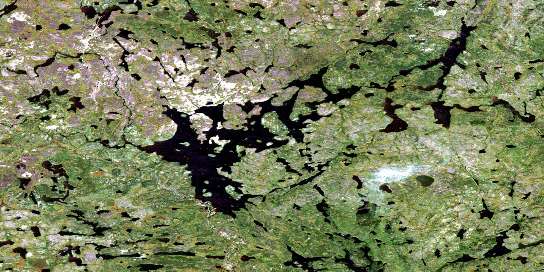 Jordan Lake Satellite Map 064F09 at 1:50,000 scale - National Topographic System of Canada (NTS) - Orthophoto