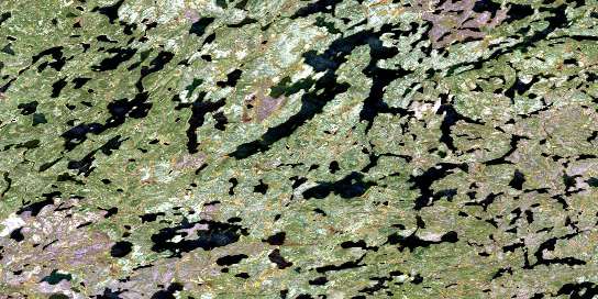 Hjalmarson Lake Satellite Map 064F11 at 1:50,000 scale - National Topographic System of Canada (NTS) - Orthophoto