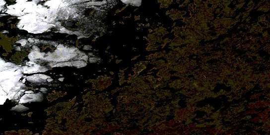 Sawbill Satellite Map 064F12 at 1:50,000 scale - National Topographic System of Canada (NTS) - Orthophoto