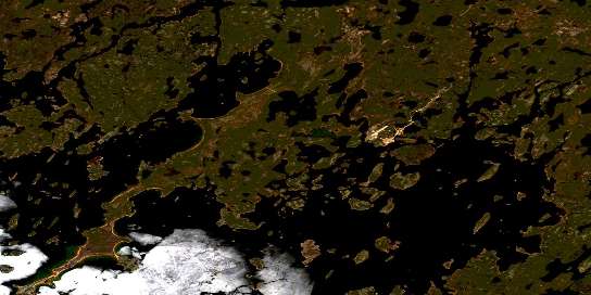 Brochet Satellite Map 064F13 at 1:50,000 scale - National Topographic System of Canada (NTS) - Orthophoto