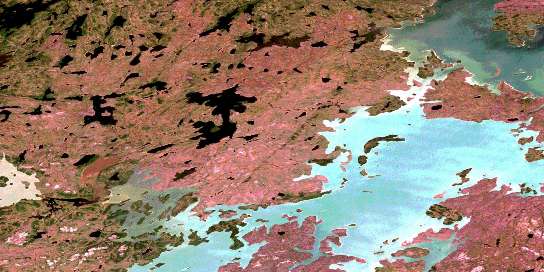 Numakoos Lake Satellite Map 064G02 at 1:50,000 scale - National Topographic System of Canada (NTS) - Orthophoto