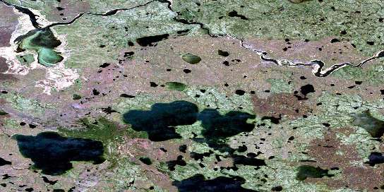 Holmes Lake Satellite Map 064H02 at 1:50,000 scale - National Topographic System of Canada (NTS) - Orthophoto