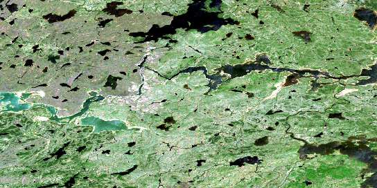 Wood Lake Satellite Map 064H05 at 1:50,000 scale - National Topographic System of Canada (NTS) - Orthophoto