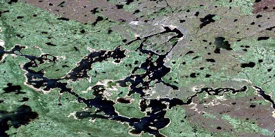 Kilfoyle Lake Satellite Map 064H06 at 1:50,000 scale - National Topographic System of Canada (NTS) - Orthophoto