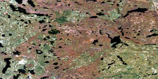 Lovat Lake Satellite Map 064I10 at 1:50,000 scale - National Topographic System of Canada (NTS) - Orthophoto