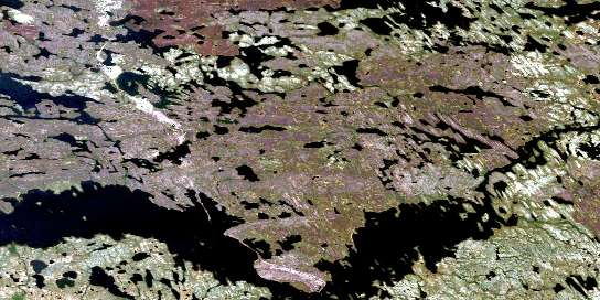 Dawes Lake Satellite Map 064I13 at 1:50,000 scale - National Topographic System of Canada (NTS) - Orthophoto
