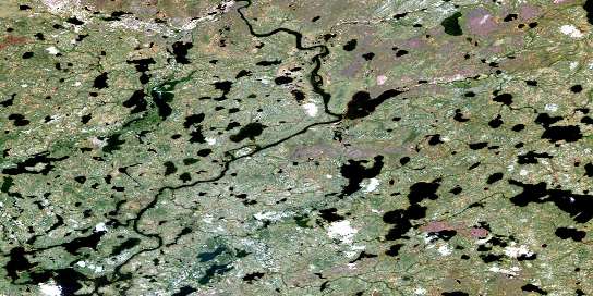 Fox Lake Satellite Map 064J01 at 1:50,000 scale - National Topographic System of Canada (NTS) - Orthophoto