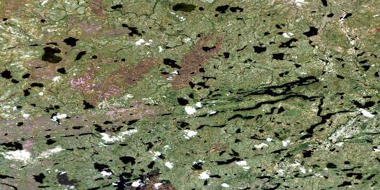 Gimby Lake Satellite Map 064J02 at 1:50,000 scale - National Topographic System of Canada (NTS) - Orthophoto