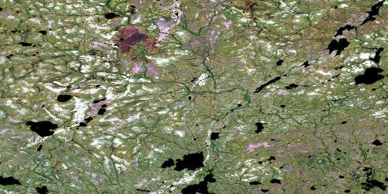 Samson Lake Satellite Map 064J03 at 1:50,000 scale - National Topographic System of Canada (NTS) - Orthophoto