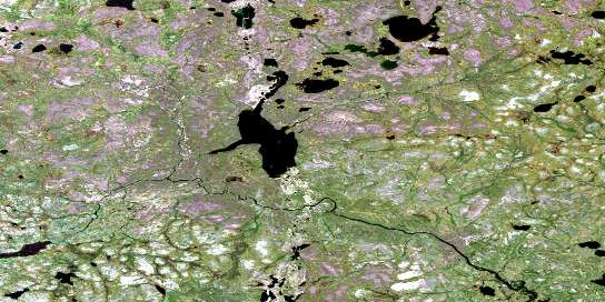 Morand Lake Satellite Map 064J04 at 1:50,000 scale - National Topographic System of Canada (NTS) - Orthophoto
