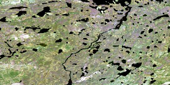 Porcupine Rapids Satellite Map 064J08 at 1:50,000 scale - National Topographic System of Canada (NTS) - Orthophoto