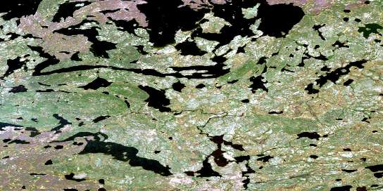 Lunney Lake Satellite Map 064J11 at 1:50,000 scale - National Topographic System of Canada (NTS) - Orthophoto
