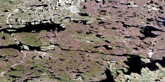 Frame Lake Satellite Map 064J16 at 1:50,000 scale - National Topographic System of Canada (NTS) - Orthophoto
