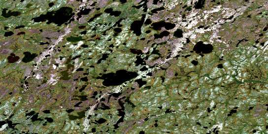 Ducharme Lake Satellite Map 064K02 at 1:50,000 scale - National Topographic System of Canada (NTS) - Orthophoto