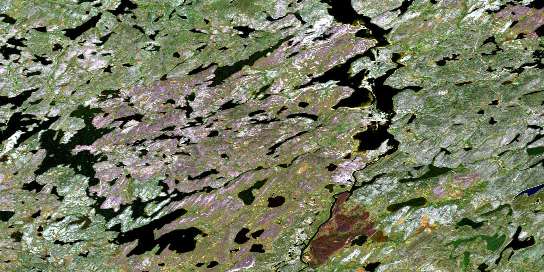 Fagnan Lake Satellite Map 064K06 at 1:50,000 scale - National Topographic System of Canada (NTS) - Orthophoto