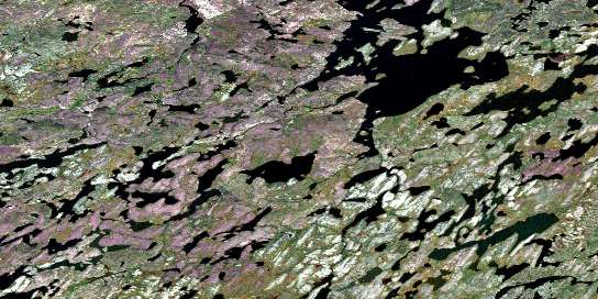 Paulson Lake Satellite Map 064K10 at 1:50,000 scale - National Topographic System of Canada (NTS) - Orthophoto