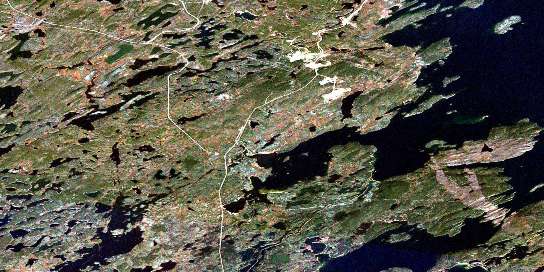 Hidden Bay Satellite Map 064L04 at 1:50,000 scale - National Topographic System of Canada (NTS) - Orthophoto