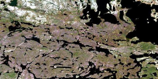 Schacht Lake Satellite Map 064O02 at 1:50,000 scale - National Topographic System of Canada (NTS) - Orthophoto