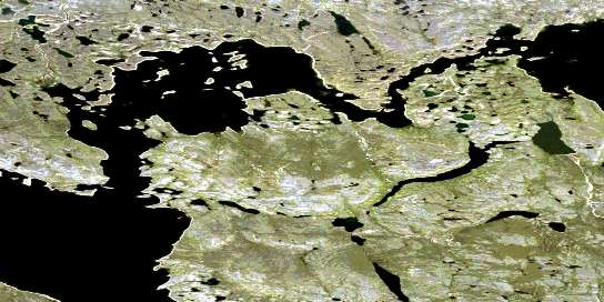 Qamanaugaq Bay Satellite Map 066B09 at 1:50,000 scale - National Topographic System of Canada (NTS) - Orthophoto