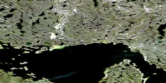 Air photo: Koangok Narrows Satellite Image map 066B11 at 1:50,000 Scale