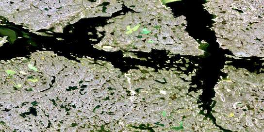 Pelly Lake Satellite Map 066F14 at 1:50,000 scale - National Topographic System of Canada (NTS) - Orthophoto
