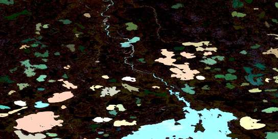 No Title Satellite Map 066L14 at 1:50,000 scale - National Topographic System of Canada (NTS) - Orthophoto