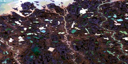 Pitok River Satellite Map 066N11 at 1:50,000 scale - National Topographic System of Canada (NTS) - Orthophoto