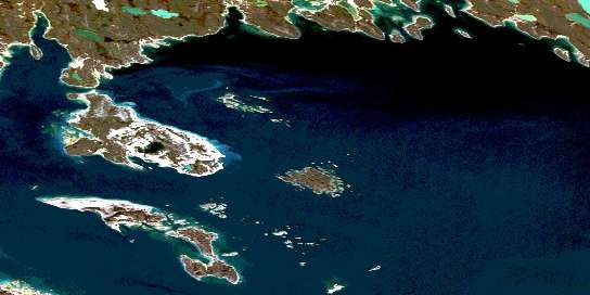 Air photo: Schwatka Islands Satellite Image map 066P13 at 1:50,000 Scale