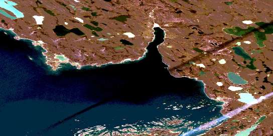 Red Bay Satellite Map 066P14 at 1:50,000 scale - National Topographic System of Canada (NTS) - Orthophoto