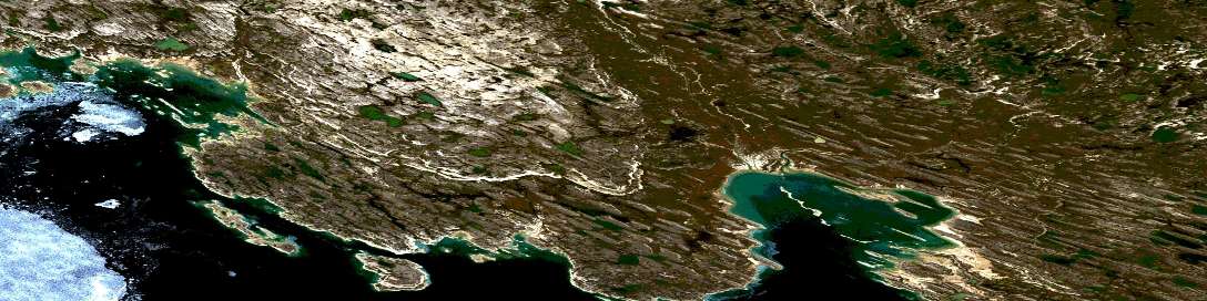 Washington Bay Satellite Map 067A14 at 1:50,000 scale - National Topographic System of Canada (NTS) - Orthophoto