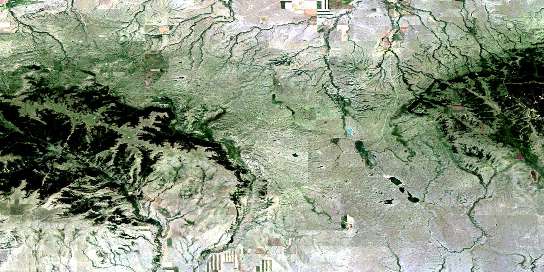 Air photo: Hungerford Lakes Satellite Image map 072F12 at 1:50,000 Scale