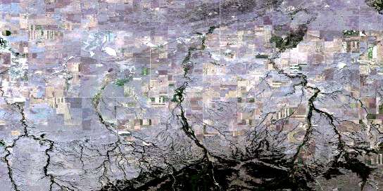 Maple Creek Satellite Map 072F14 at 1:50,000 scale - National Topographic System of Canada (NTS) - Orthophoto