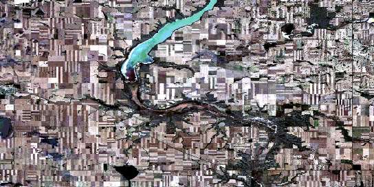 Assiniboia Satellite Map 072H12 at 1:50,000 scale - National Topographic System of Canada (NTS) - Orthophoto