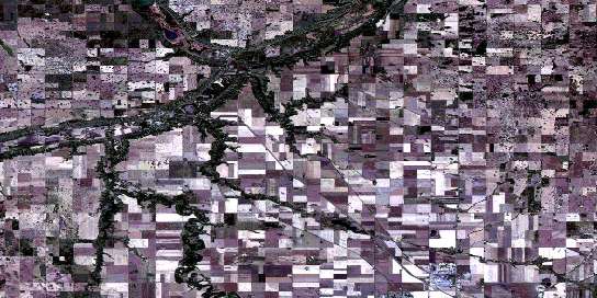 Lumsden Satellite Map 072I10 at 1:50,000 scale - National Topographic System of Canada (NTS) - Orthophoto