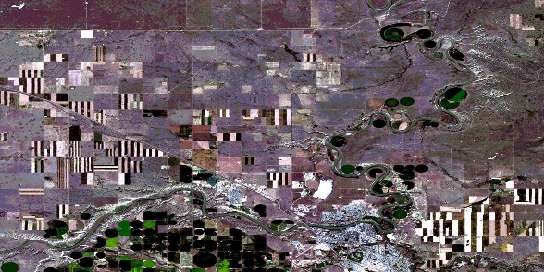 Medicine Hat Satellite Map 072L02 at 1:50,000 scale - National Topographic System of Canada (NTS) - Orthophoto