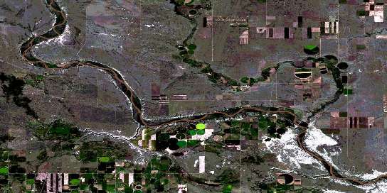 Wardlow Satellite Map 072L13 at 1:50,000 scale - National Topographic System of Canada (NTS) - Orthophoto