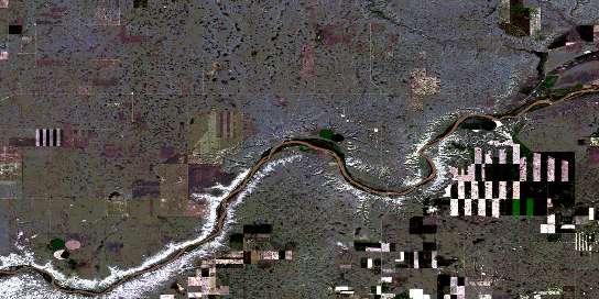 Howie Satellite Map 072L14 at 1:50,000 scale - National Topographic System of Canada (NTS) - Orthophoto