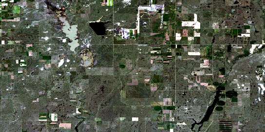Sunnynook Satellite Map 072M05 at 1:50,000 scale - National Topographic System of Canada (NTS) - Orthophoto