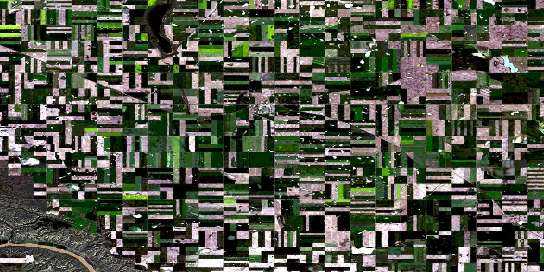 Eston Satellite Map 072N02 at 1:50,000 scale - National Topographic System of Canada (NTS) - Orthophoto