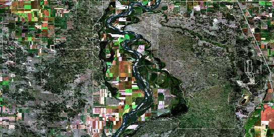 Dundurn Satellite Map 072O15 at 1:50,000 scale - National Topographic System of Canada (NTS) - Orthophoto