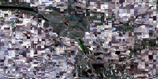 Watrous Satellite Map 072P11 at 1:50,000 scale - National Topographic System of Canada (NTS) - Orthophoto